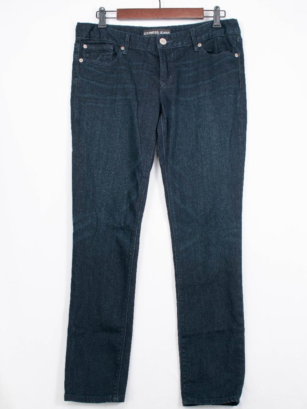 Women’s Size 10 Cotton Denim Blue Jeans Legging Low Rise Straight Leg Zip Up